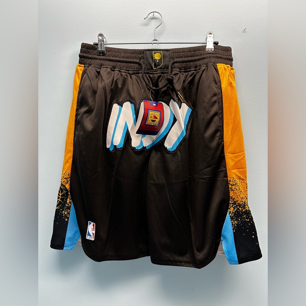 Men’s Just Don Indiana Pacers Indy NBA Finals Basketball Shorts XL NWT